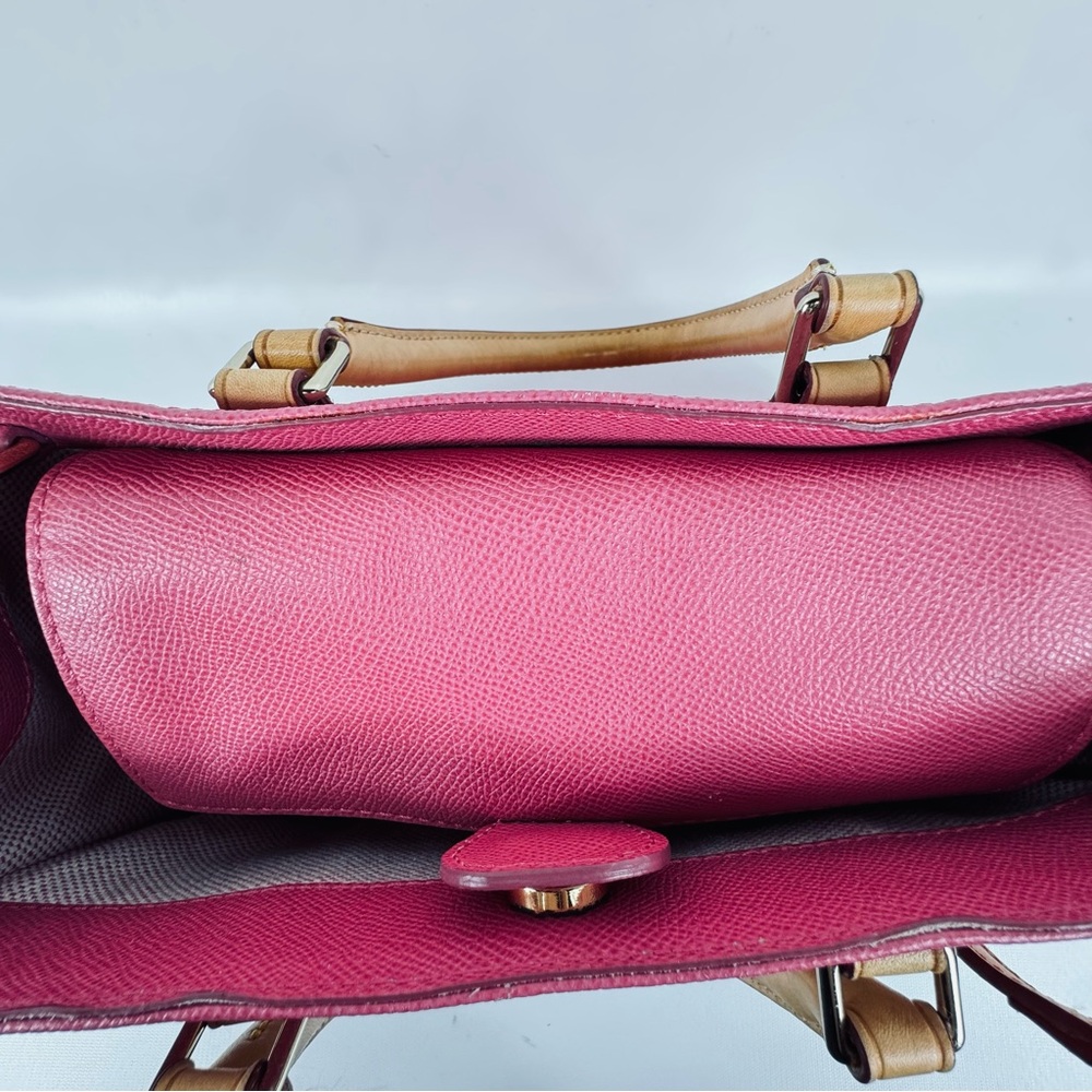 Dooney & Bourke Pink Pebbled Leather Janine Satchel Top Handle w crossbody strap - Picture 5 of 16